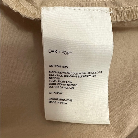 OAK + FORT Women’s Light Beige Button-Down Shirt - Picture 4 of 5